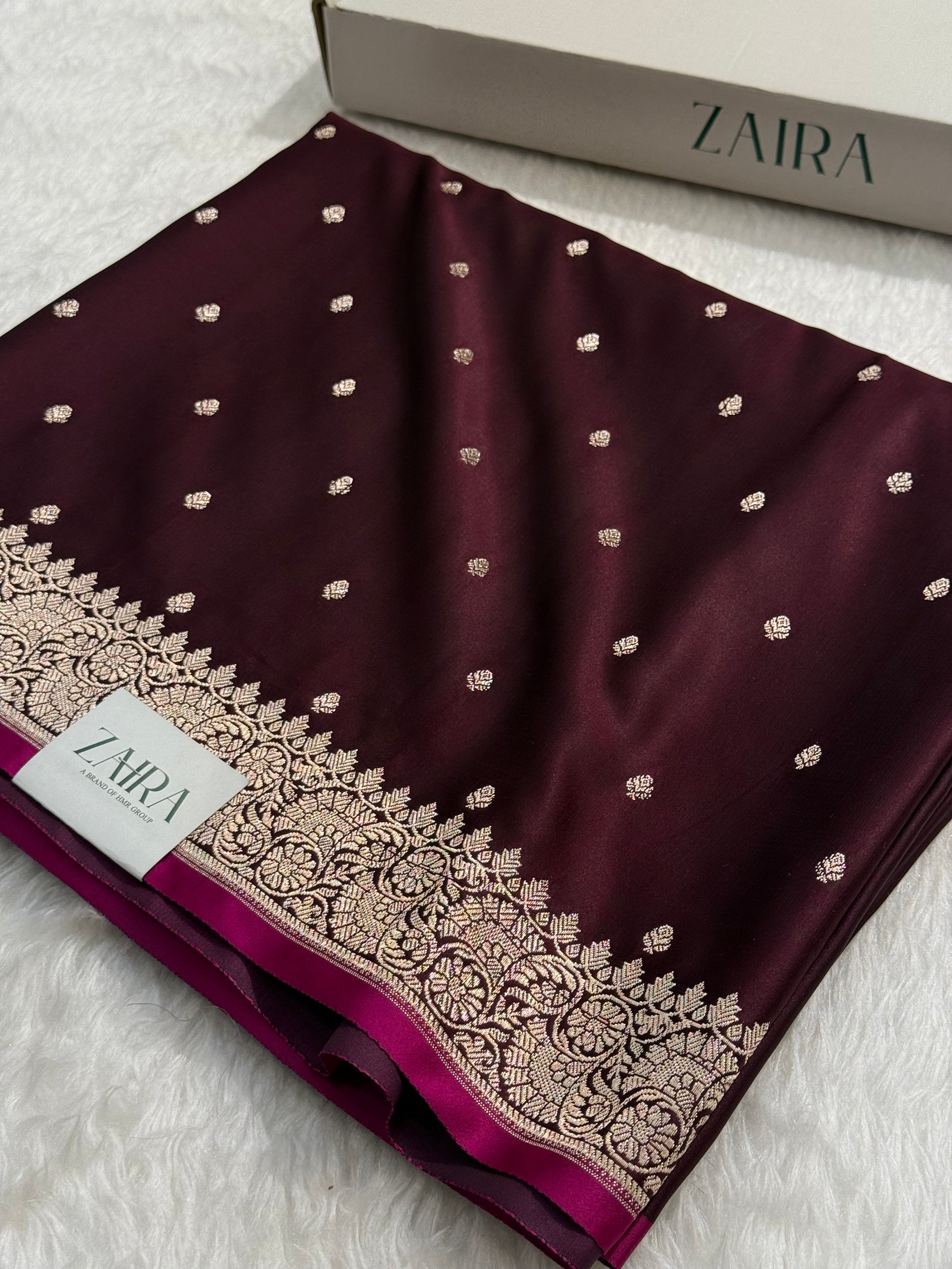 Chocolate Mashru Silk Saree for Festive Seasons