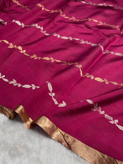 Wine Shades Handwoven Pure Paper Silk RM-39