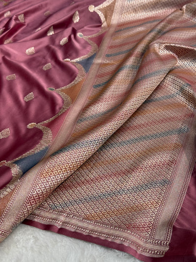 Mauve Scallop Mashru Silk Saree MCS20