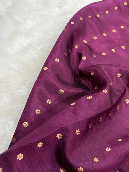 Wine Shades Handwoven Pure Paper Silk RM-51