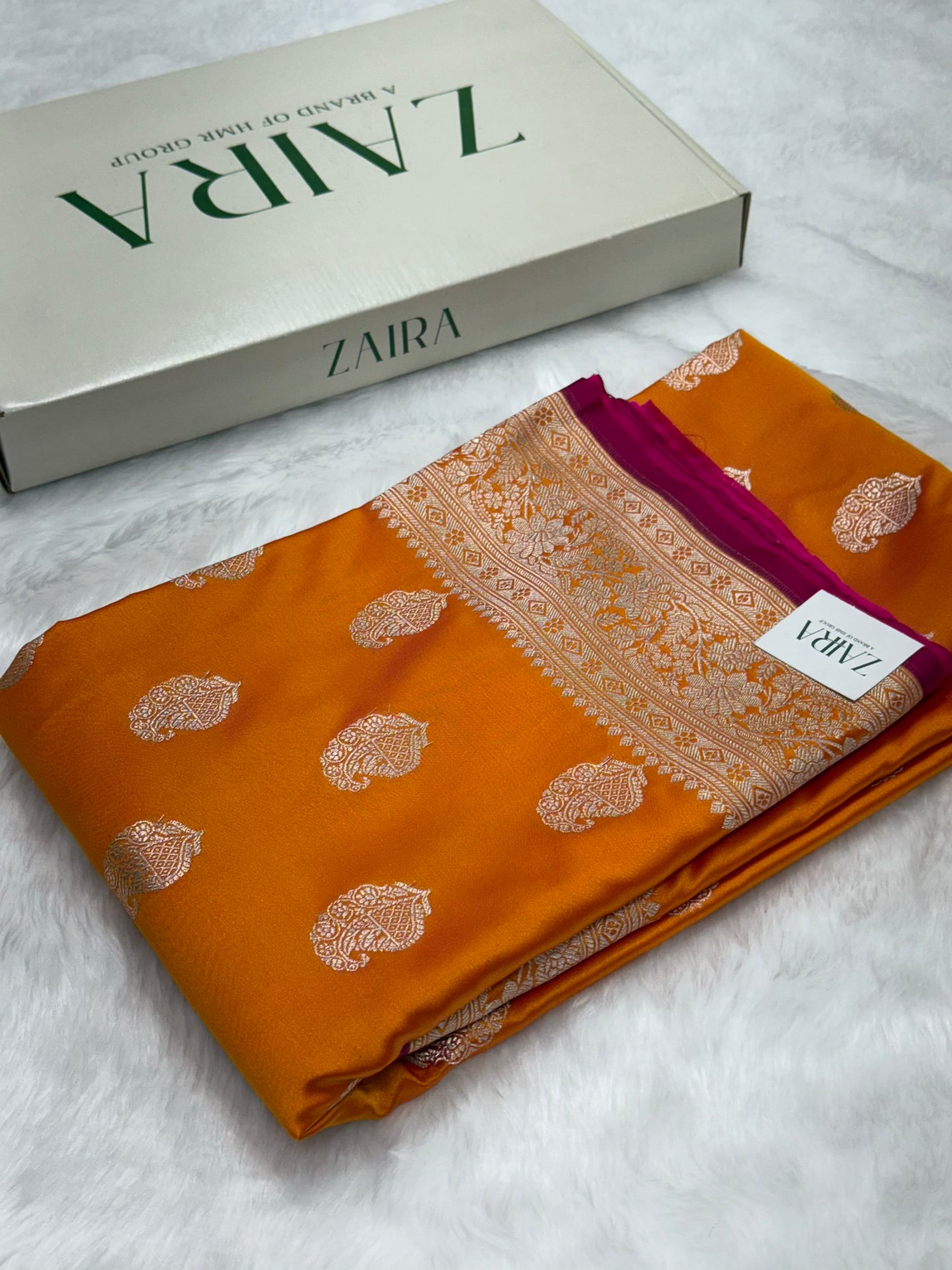 Pinkish Orange  Motif Mashru Silk MSM 76