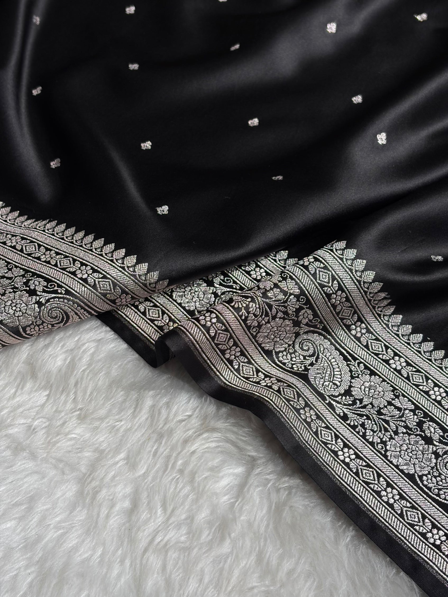 Black Shades Booti Mashru Silk Saree MS64
