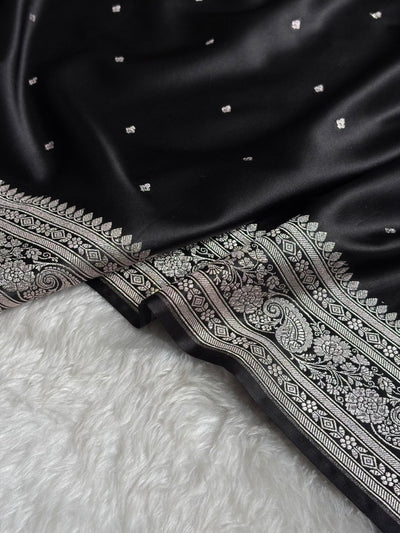 Black Shades Booti Mashru Silk Saree MCS64