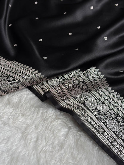 Black Shades Booti Mashru Silk Saree MS64