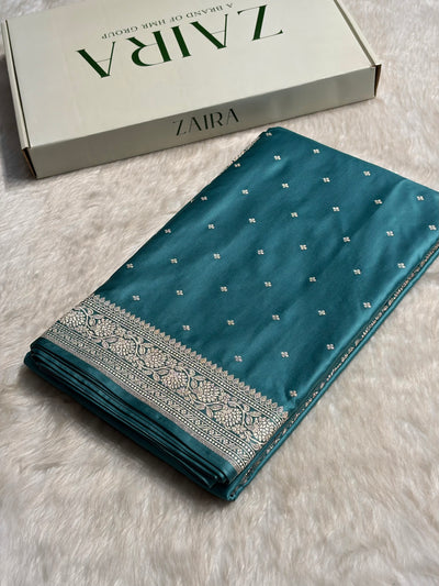 Mint Shades Booti Mashru Silk Saree MCS70