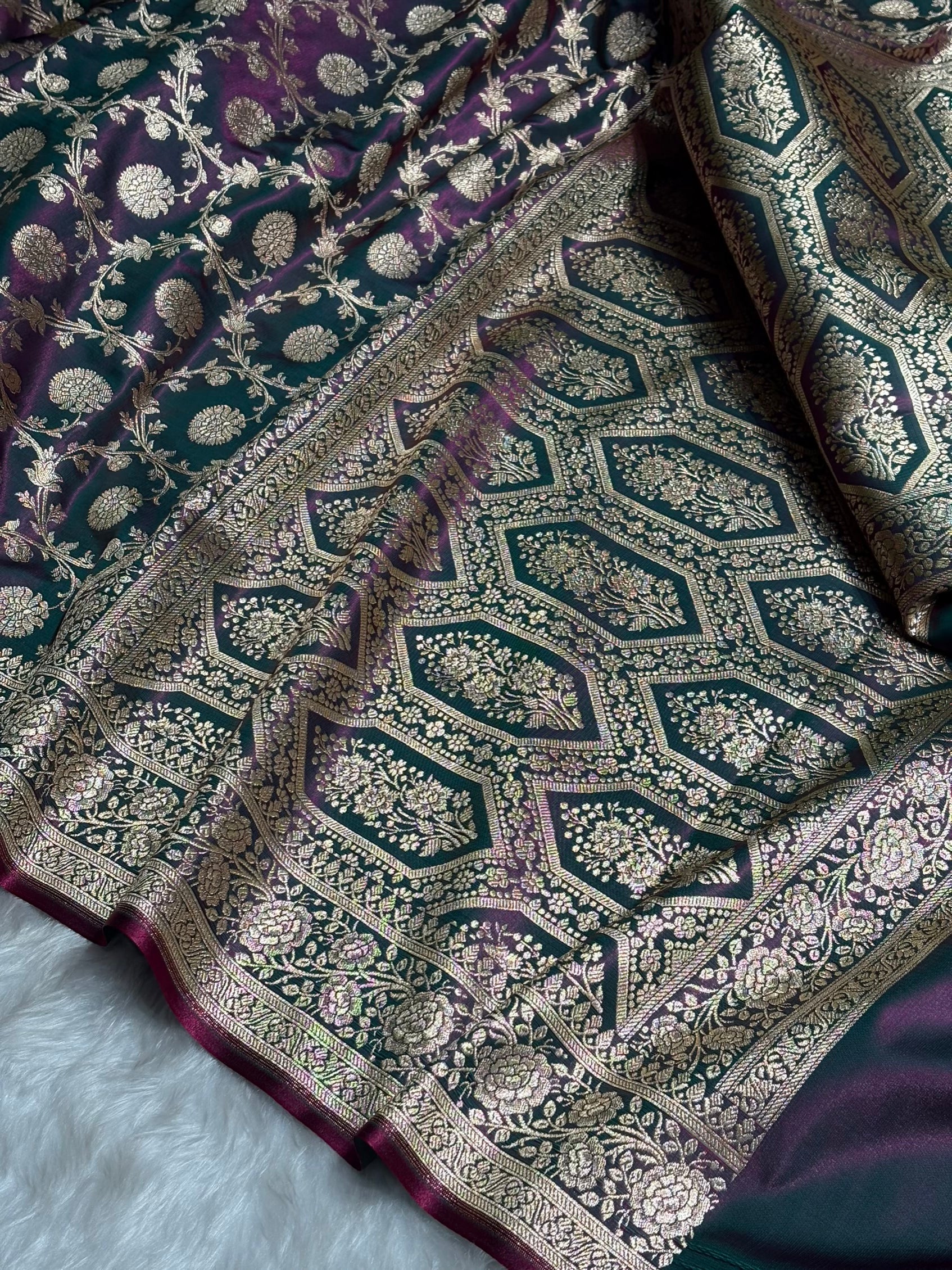 Light Weight Cross Wine shades Satin Silk Saree SS15