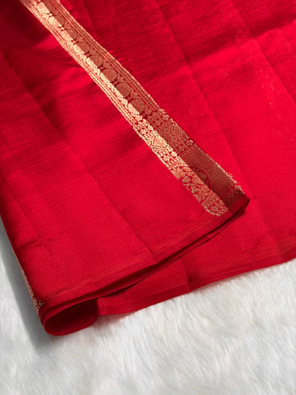 Red Shade Flower Boota Pure Caramel Mango Silk Saree CS-14
