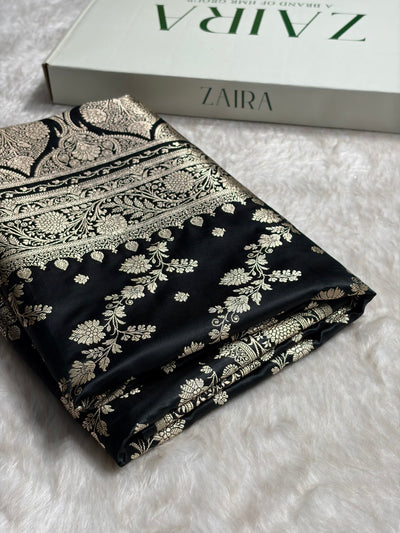 Black Booti Banarasi Katan Silk Saree SK24