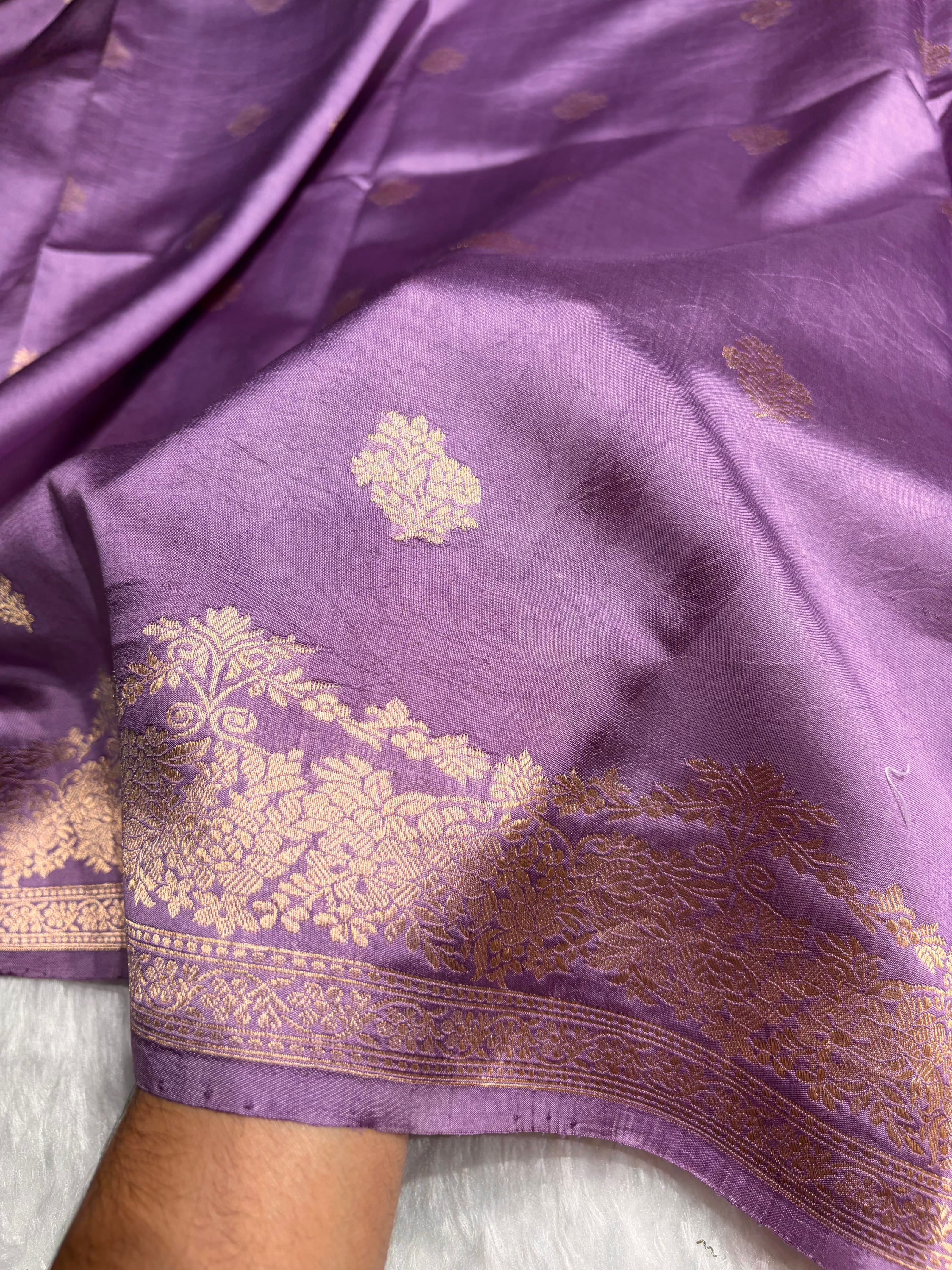 Lavender Shades Handwoven Pure Raw Mango Silk RM-52
