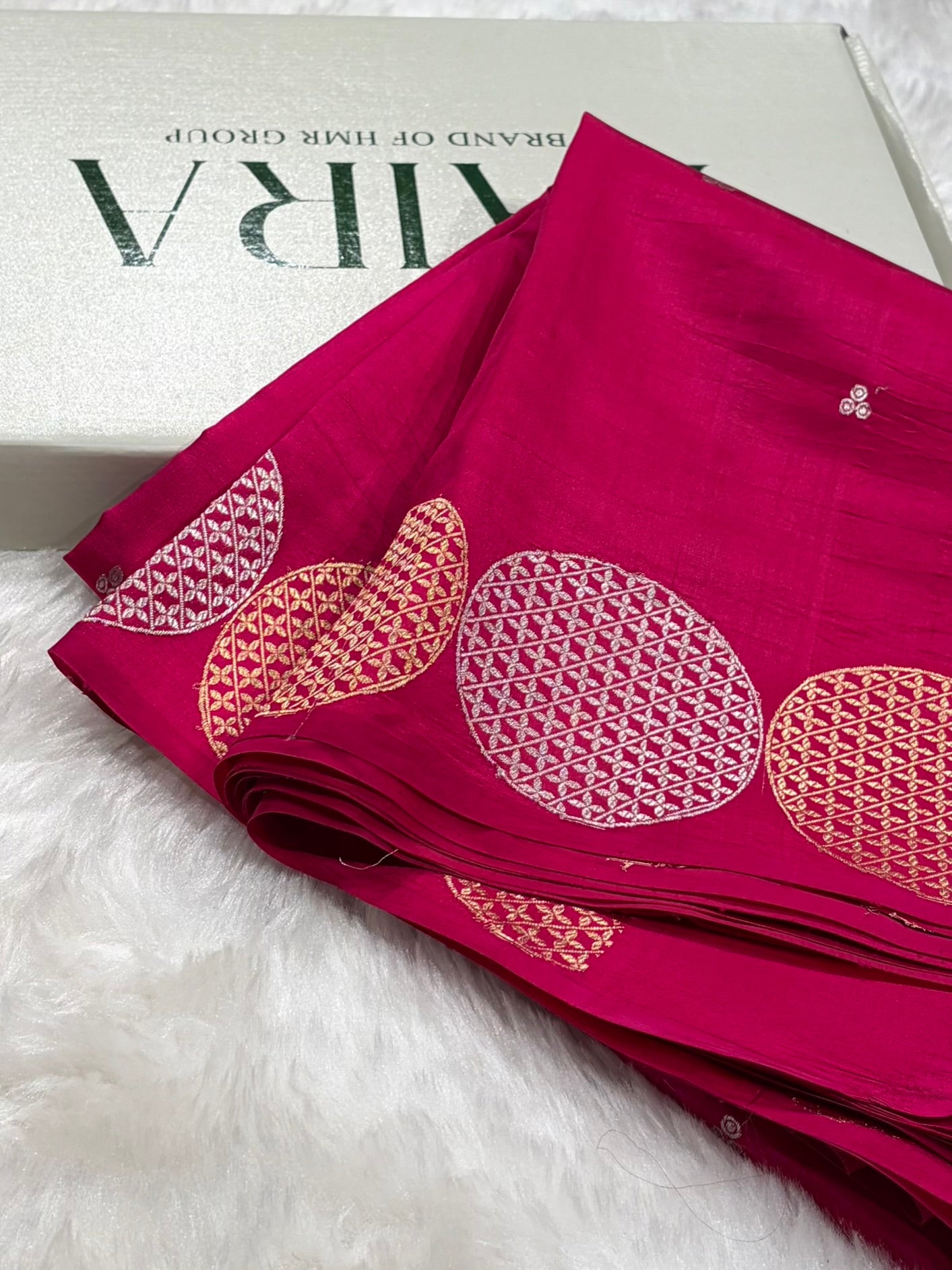 Banarasi Rani Shades Handwoven Pure Paper Silk Saree RM-87