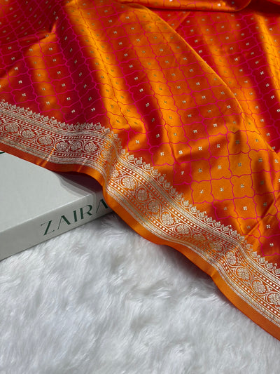 Magentic Gold Shades Tanchoi Motif Mashru Silk Saree MST-13