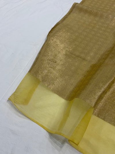 Banarasi Pure Organza Mustard Banarasi Silk Saree