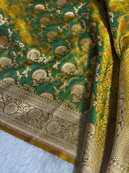Liril Green With Green Tanchoi Satin Katan Silk Saree SKTM-05