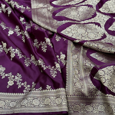 Dark Wine Mashru Cross Silk