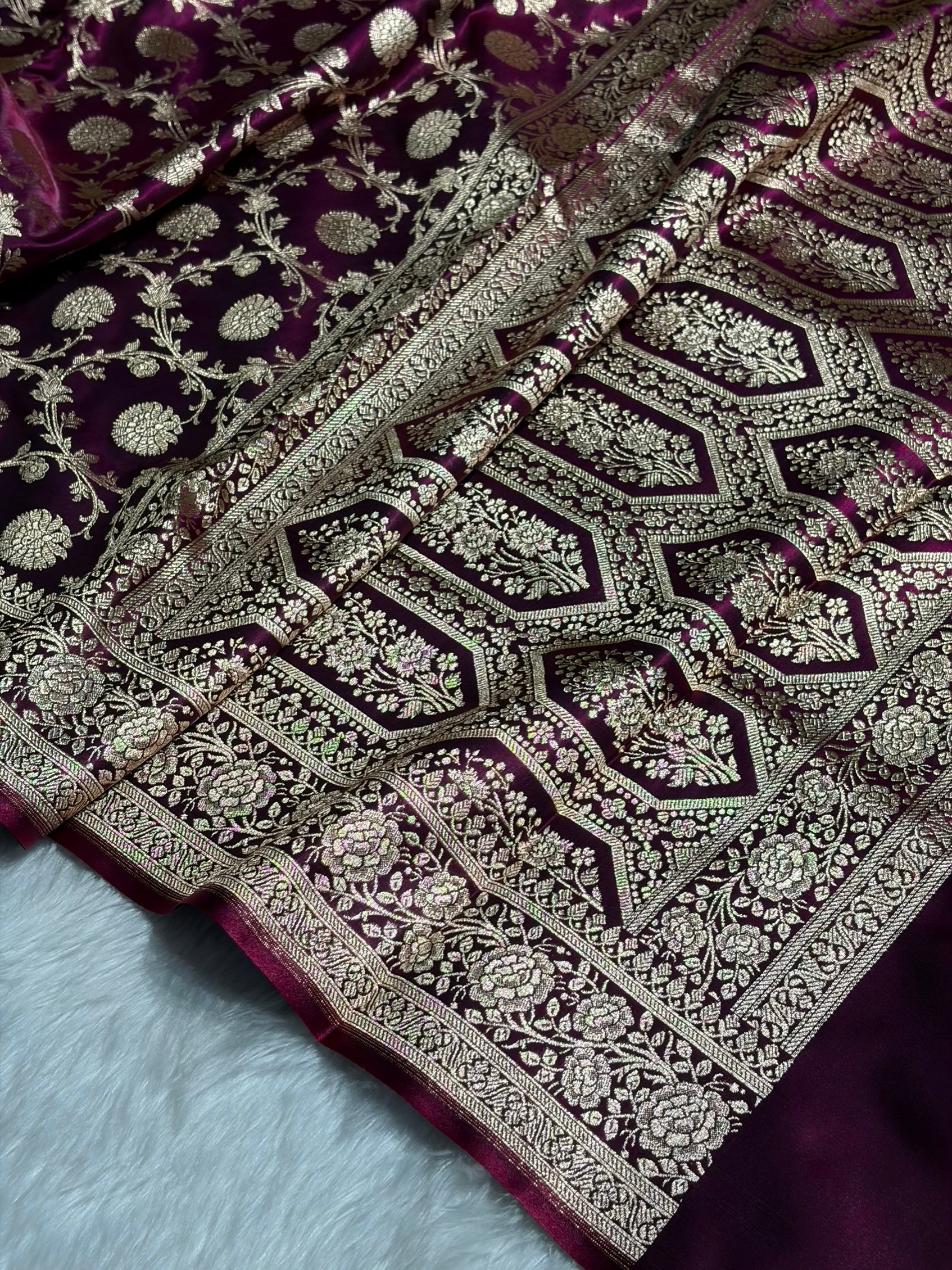 Light Weight Wine shades Satin Silk Saree SS15