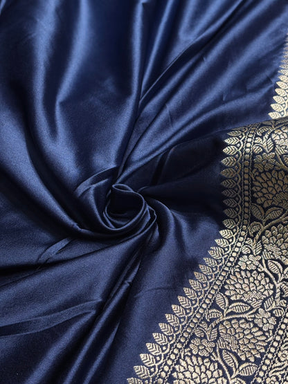 Navy Shades Booti Mashru Silk Saree MS65