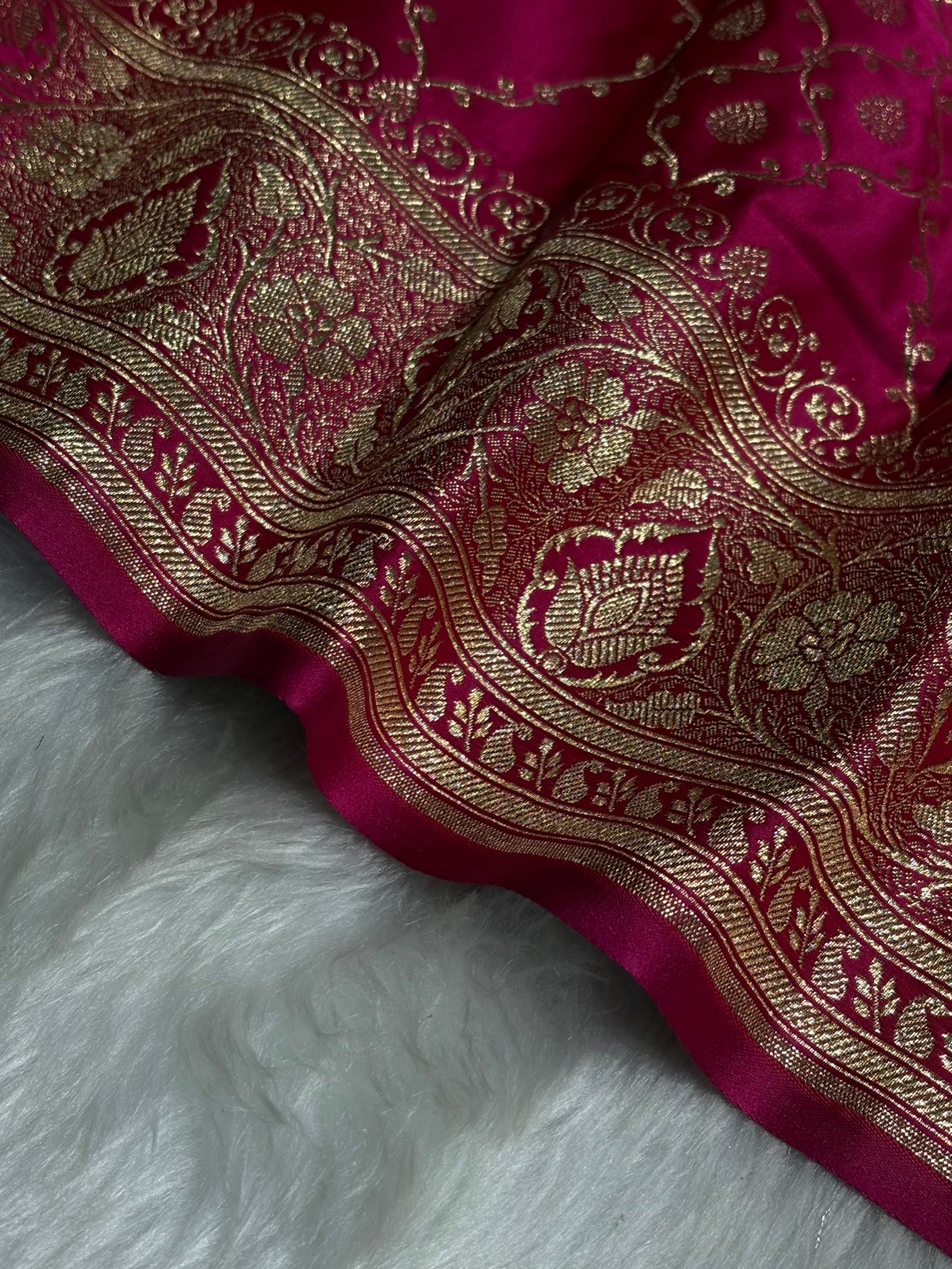 Rani Jaal Satin Katan Silk Saree SK21