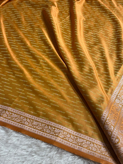 Dusty Mustard Shades Tanchoi Motif Mashru Silk Saree MST-16