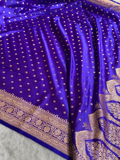 Banarasi Royal Purple Booti Katan Silk Saree SK01