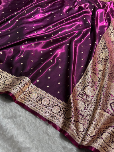 Satin Silk Dot Booti in Wine Shades SS08