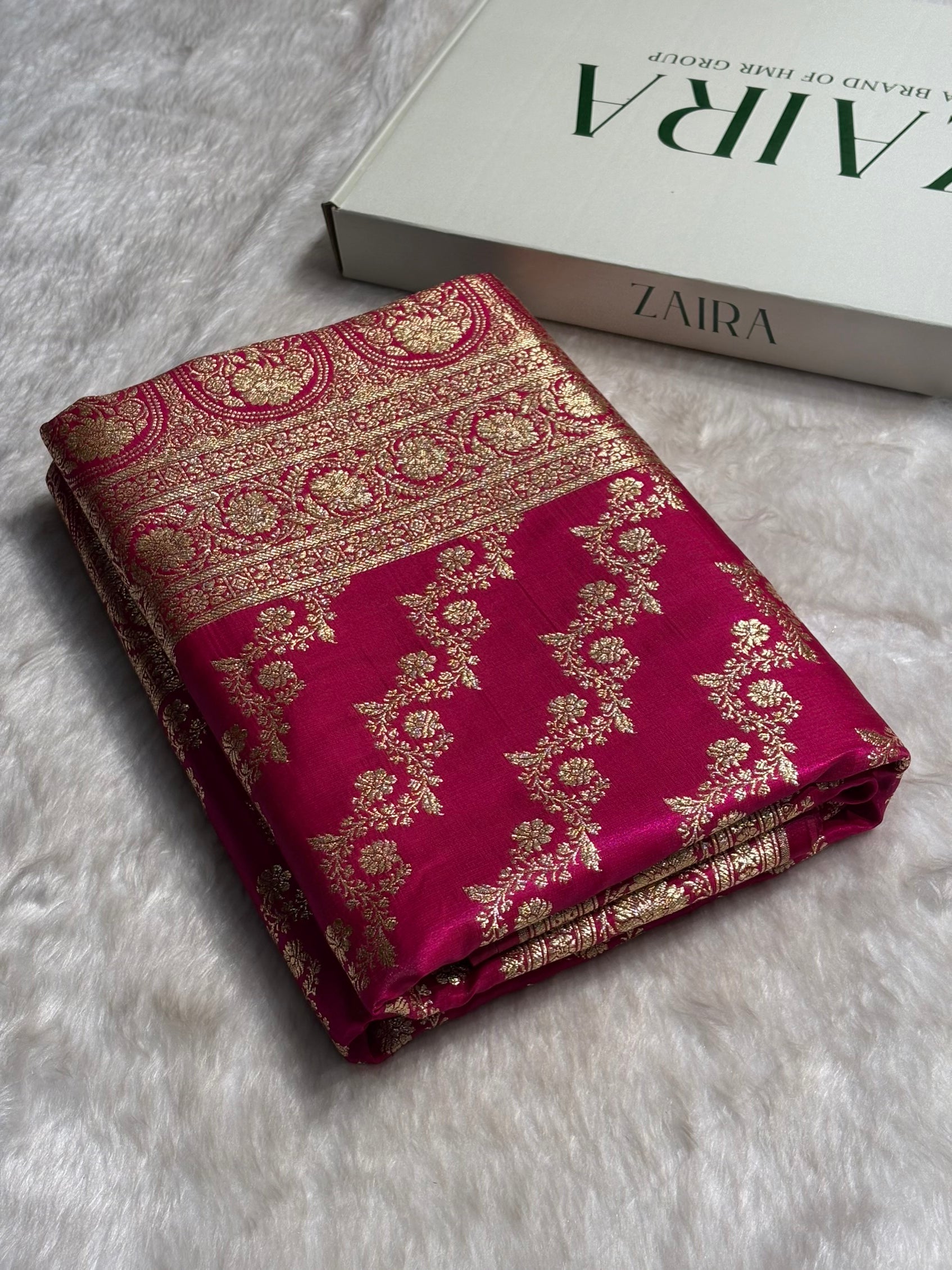 Pink Shades Banarasi Satin Silk Saree SS32