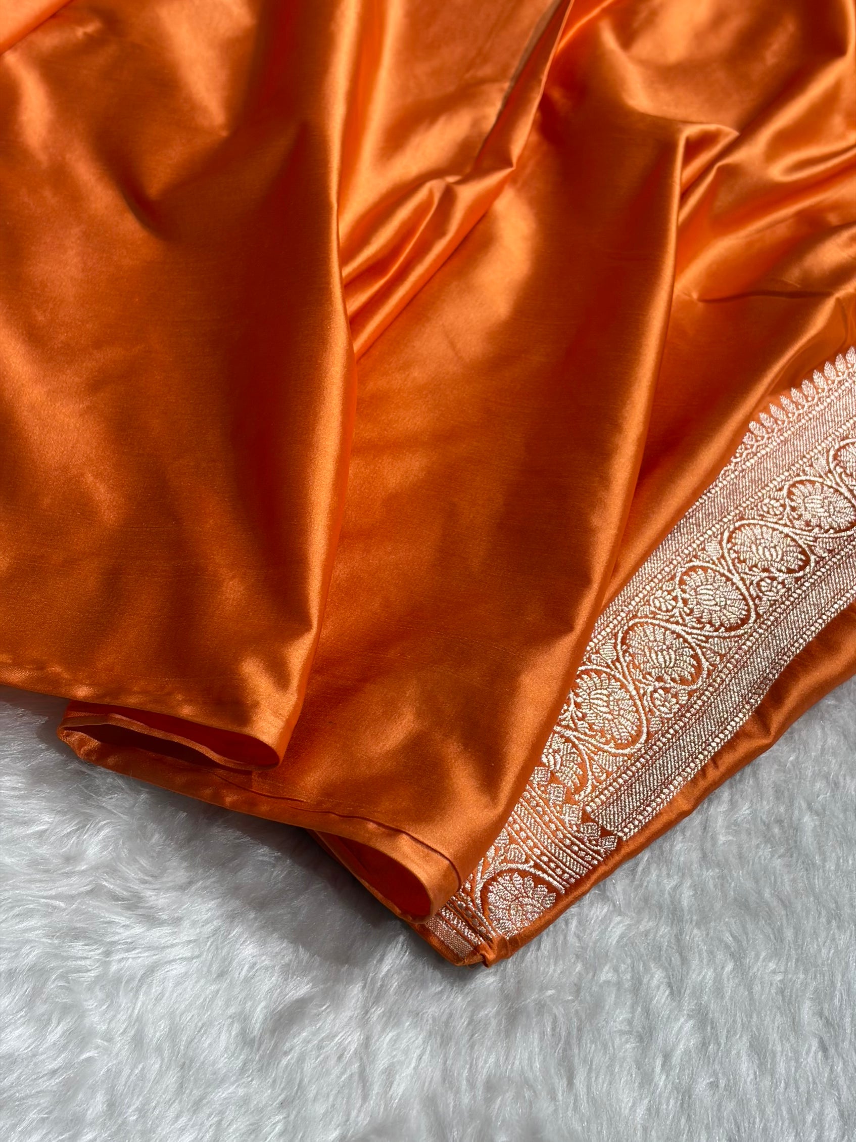 Orange Rangkat Banarasi Cross Mashru Silk Saree MSRK01