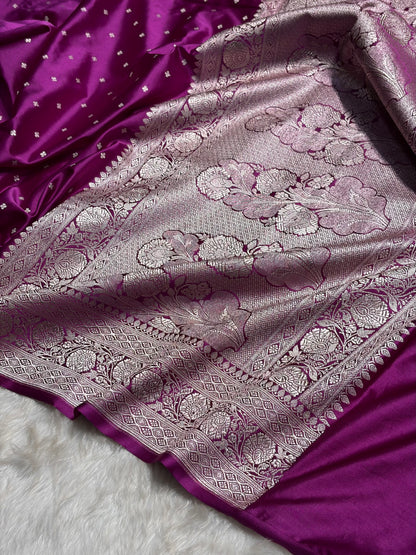Wine Shade Booti Mashru Silk Saree MS38