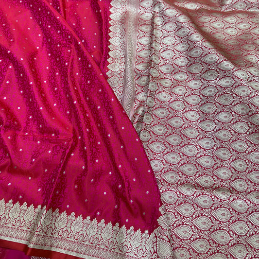 Tanchoi Mashru Silk Saree In Pink-Shades