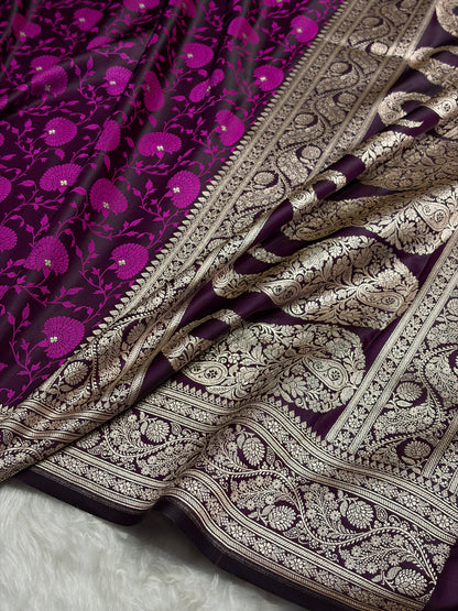 Magenta Shades Tanchoi Motif Mashru Silk Saree MST-11