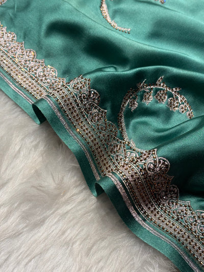 Rama Shades Unique Motif Mashru Swarovski Work Silk Saree BMCS47