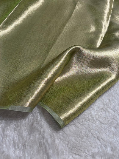 Banarasi Light Green Shades Pure Tissue Silk Saree PT-60