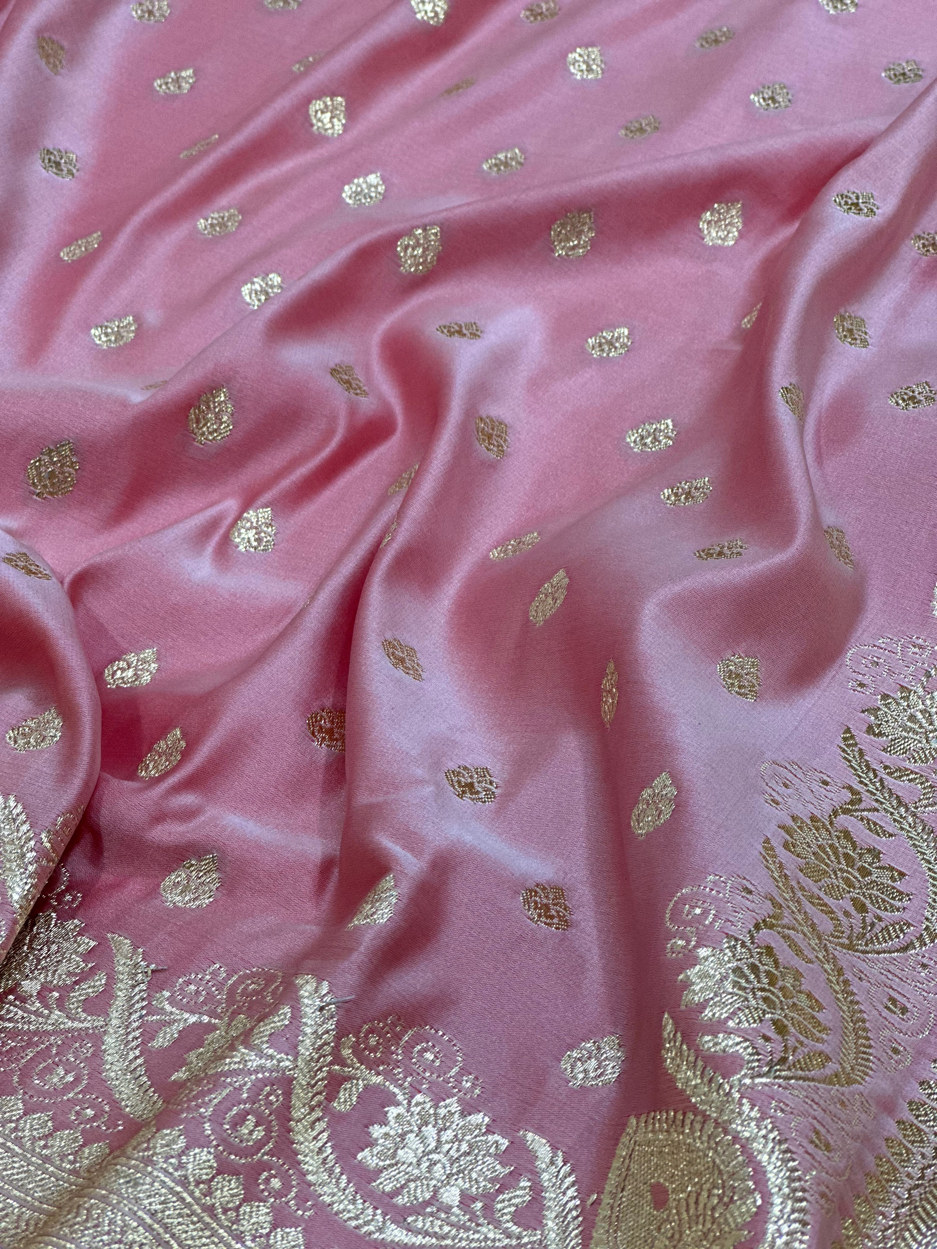 Katan Silk Saree In Baby Pink Shades