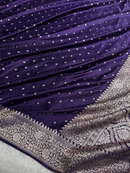 Purple Shades Booti Tanchoi Mashru Silk Saree
