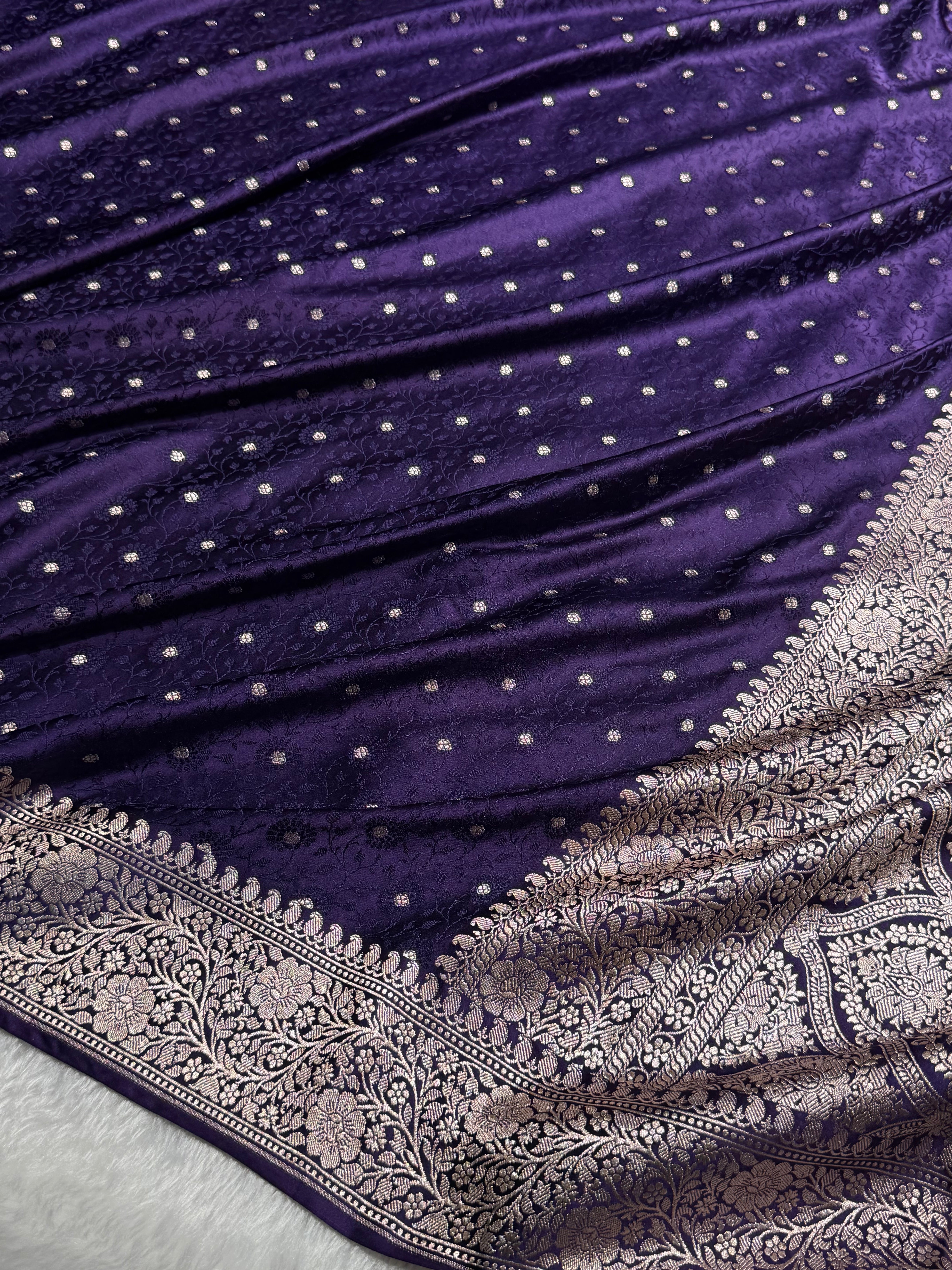 Purple Shades Booti Tanchoi Mashru Silk Saree