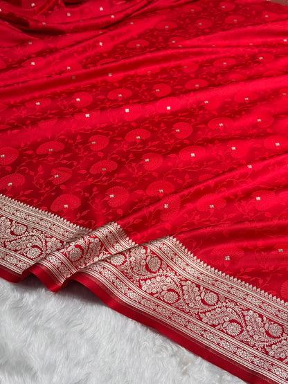 Red Shades Tanchoi Motif Mashru Silk Saree MST-11