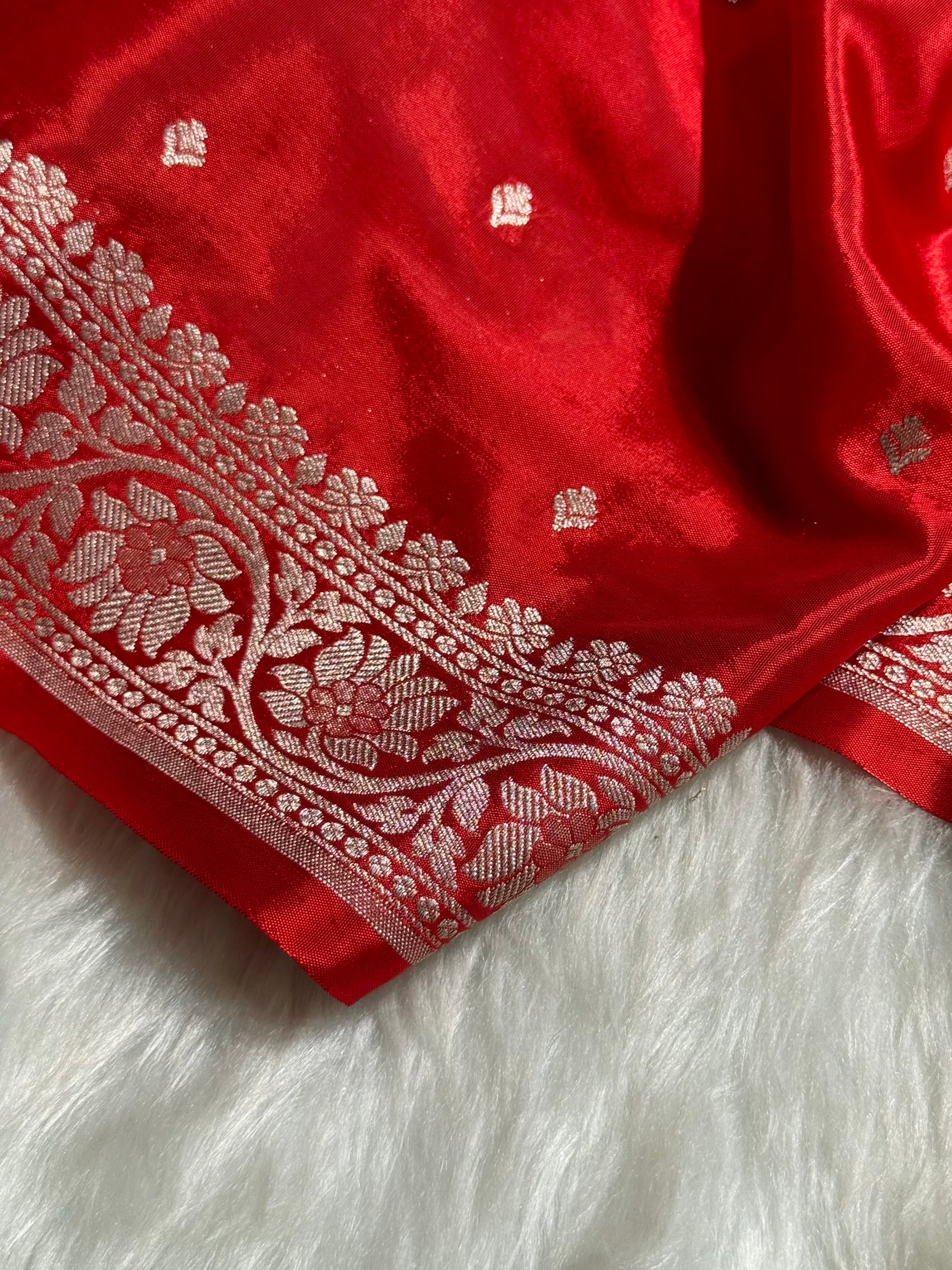 Red Shades Crepe Silky Katan Banarasi Saree CSK-03