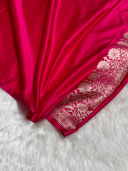 Cross Rani Boota With Floral Border Mashru Silk Saree MSM-94