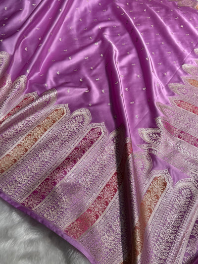 Skirt Border Lavender Minakari Mashru Silk Saree MCS13
