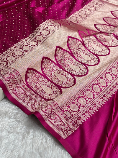 Wine Shades Tanchoi Motif Mashru Silk Saree MST-13