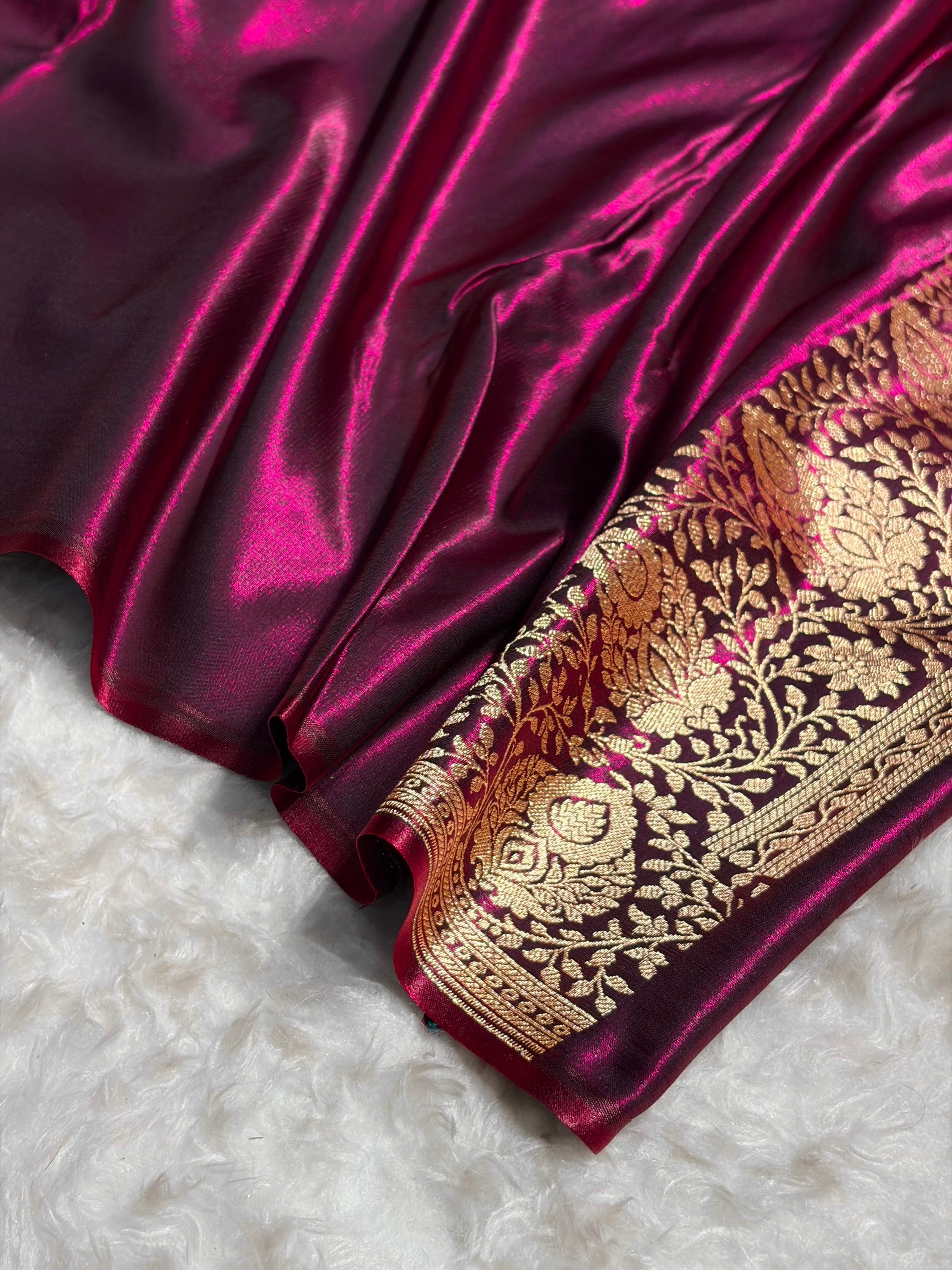 Ultra Light Weight Satin Silk Boota in Wine Shades SS31