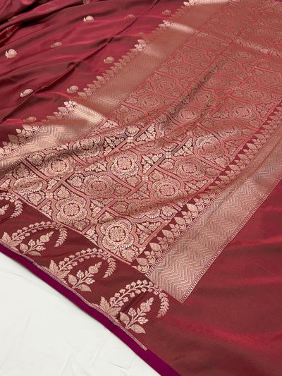 Rusty Mauve Shade With Booti Pattern Mashru Silk Saree
