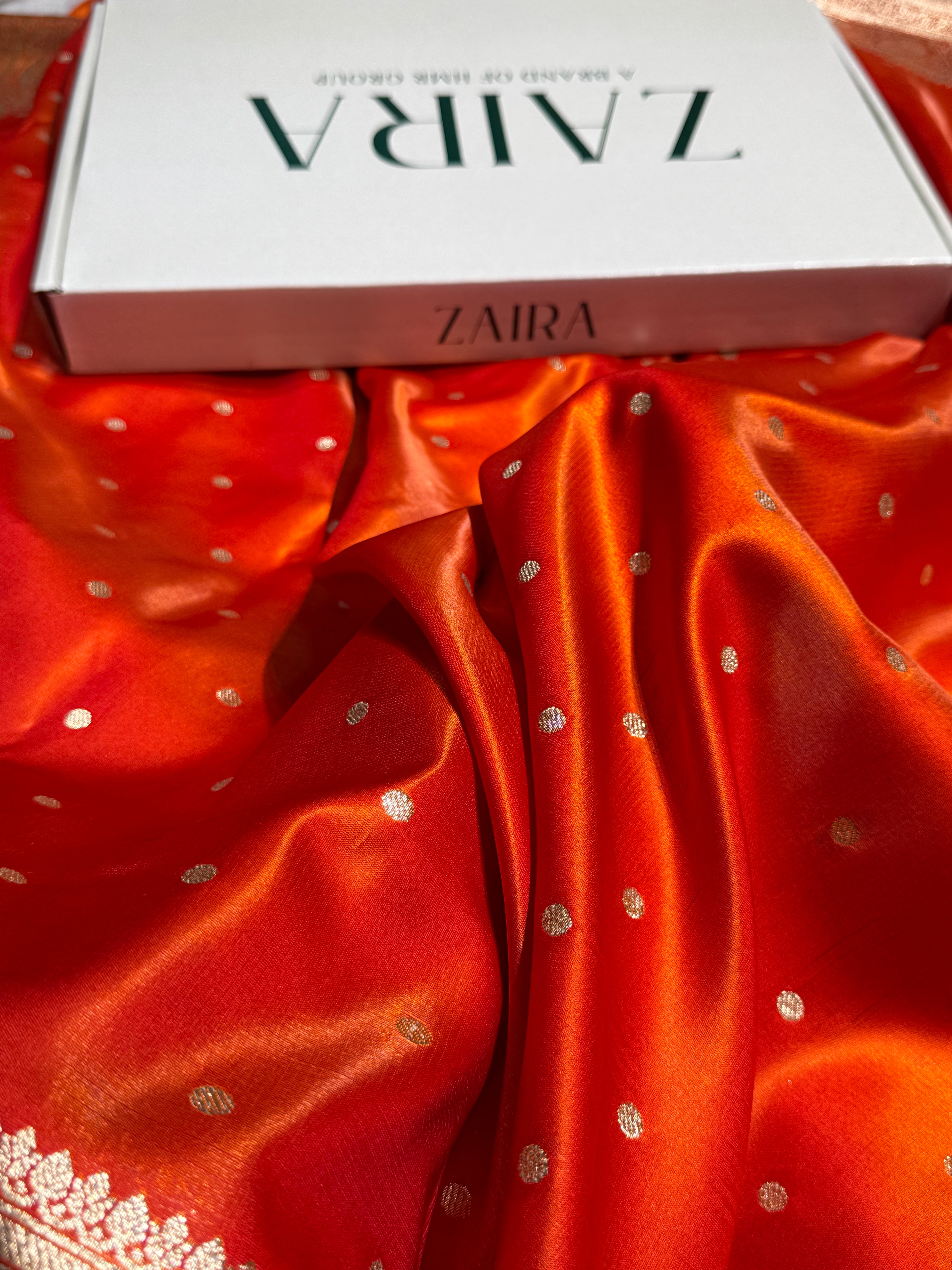 Satin Silk Dot Booti in Orange Shades SS08