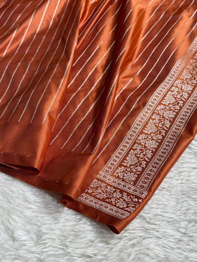 Rust Shades Tanchoi Motif Mashru Silk Saree MST-16