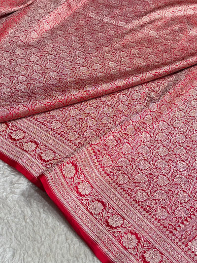 Banarasi Red Shades Brocade Mashru Silk Saree MCS84