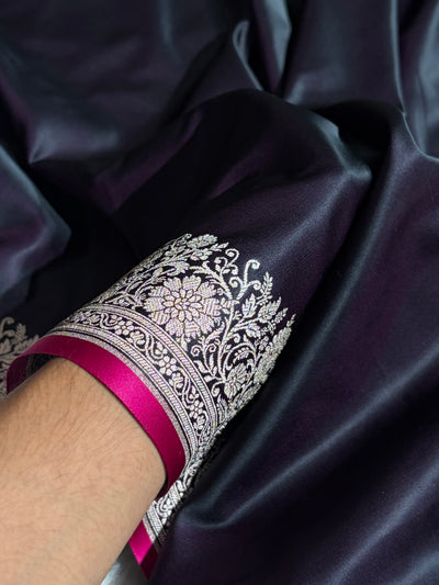 Cross Wine Shade With Booti Pattern Mashru Silk Saree