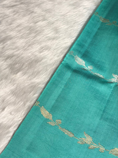Sea Green Shades Handwoven Pure Paper Silk RM-39