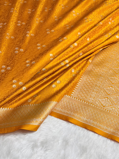 Mustard Shades Tanchoi Motif Mashru Silk Saree MST-12