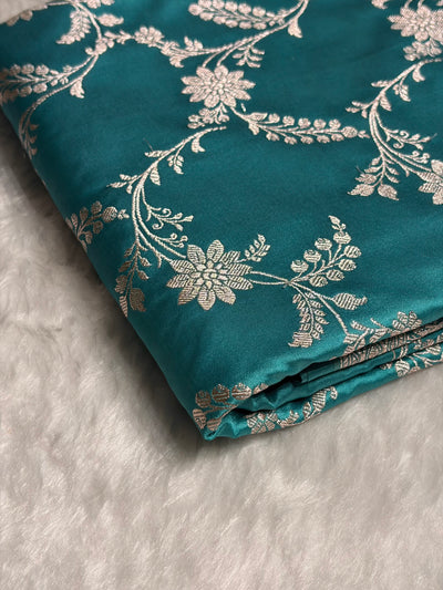 Sea Green Jaal Mashru Silk Saree MCS23