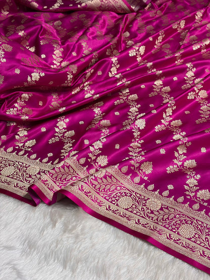 Rani Cross & Booti Banarasi Katan Silk Saree SK24