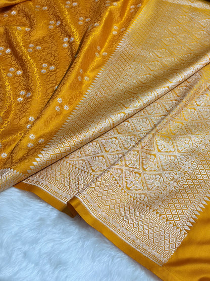 Mustard Shades Tanchoi Motif Mashru Silk Saree MST-12